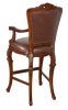 Western Chippendale Fur and Leather Bar Stool