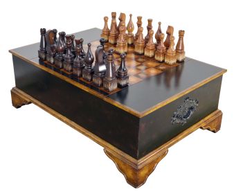 Ebony Chess Set Coffee Table