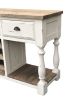 Farmhouse Console Wine Rack White Chalk Finish and Natural Top