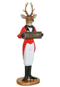 Deer Welcome Sign Statue