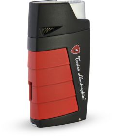 Tonino Lamborghini Duo Twin Jet Torch Flame Cigar Lighter - Black with Red - TTR018007