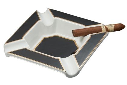 Visol Festus Large Cigar Ashtray - Matte Black and Gold - VASH432GD