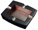 Visol Seine Carbon Fiber Patterned Square Wooden Cigar Ashtray - VASH723