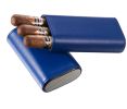 Visol Burgos Blue Leather Cigar case - Holds 3 Cigars - VCASE466BL