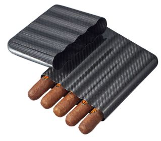 Visol Night II Carbon Fiber Cigar Case - 5 Finger - VCASE485