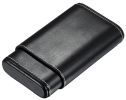 Visol Arnoldo Black Leather Crushproof Cigar Case with Interior Cedar Lining - VCASE702