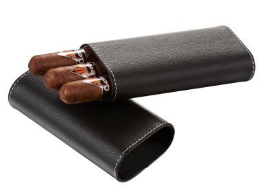 Visol Santa Fe  Black Textured Leather Cigar Case - VCASE705BK