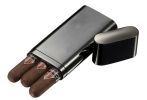 Visol Prato Gunmetal 3 Finger Cigar Case - VCASE717GM