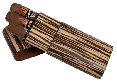 Visol Sawyer Zebrawood Cigar Case - 3 Cigars - VCASE740