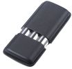 Visol Vincent Black Leather & Stainless Steel Cigar Case - VCASE745