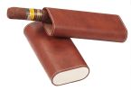 Visol Santa Fe Chocolate Brown Leather Cigar Case - VCASE747