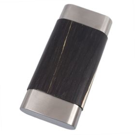 Visol Terran Dark Exotic Wood & Stainless Steel Cigar Case - VCASE786