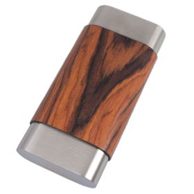 Visol Terran Natural Wood & Stainless Steel Cigar Case - VCASE787