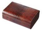 Visol Brown Crocodile Leather Cigar Humidor - Holds 25 Cigars - VHUD527