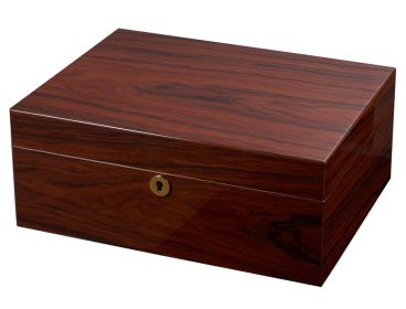 Visol Hagan Polished Oak Wood Locking Humidor - VHUD723