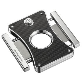 Caseti Dion Black Carbon Fiber Double Guillotine Cigar Cutter - CACU113CB