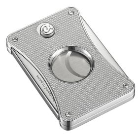 Caseti Dion Silver Carbon Fiber Double Guillotine Cigar Cutter - CACU113CS