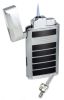 Caseti Flamei Single Jet Flame Cigar Lighter - Polished Chrome & Gray Lacquer - CAL246GRY