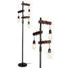 Farmhouse Tree Floor Lamp, 68 Inch 3 Lights Wood Standing Lamp