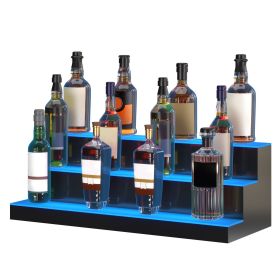 VEVOR LED Lighted Liquor Bottle Display Bar Shelf RF & App Control 30" 3-Step