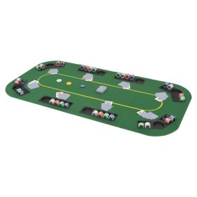 8-Player Folding Poker Tabletop 4 Fold Rectangular Green