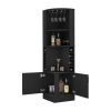 Isabelle 8-Bottle 2-Shelf Bar Cabinet Black Wengue