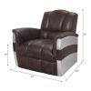 ACME Brancaster Accent Chair, Retro Brown Top Grain Leather & Aluminum 59716