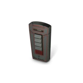 Tonino Lamborghini Aero Metallic Gray With Red Lines Torch Flame Cigar Lighter - TTR007022