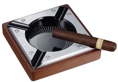 Visol Iris Metal and Wood Cigar Ashtray - VASH407