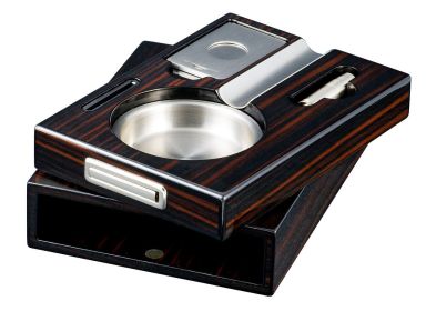 Visol Drawer Single Cigar Iron Wood Finish Ashtray - VASH711