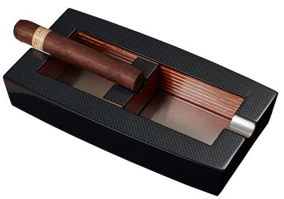 Visol Normandy Carbon Fiber Elongated Ashtray With Adjustable Cigar Rest - VASH724