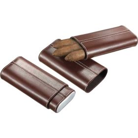 Visol Santa Fe Brown Leather Cigar Case - VCASE705