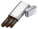 Visol Livorno Polished Stainless Steel 3 Finger Cigar Case - VCASE719