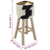 Bar Stool Real Leather and Solid Teak Wood D0102HE0QWY